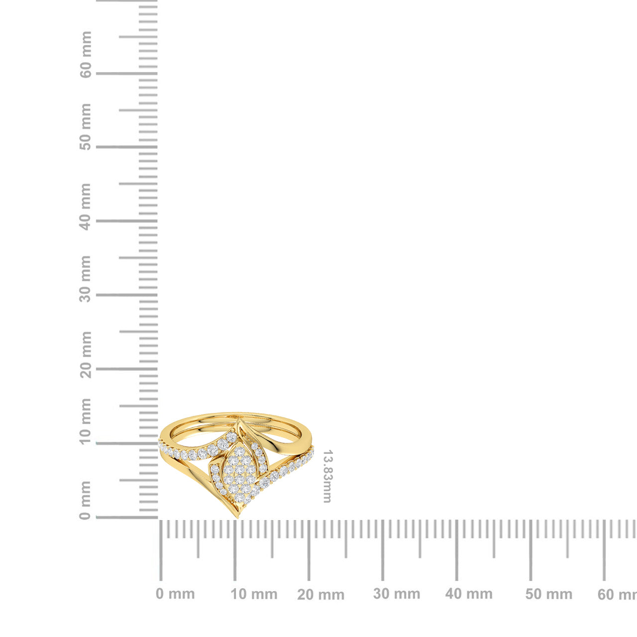 Certified 14K Gold  0.4ct Natural Diamond Engagement Twisted Shank Double Halo Ring