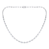 14K Gold 3.7ct Natural Diamond I-VS Oval Graduated Tennis By-Yard Link Necklace