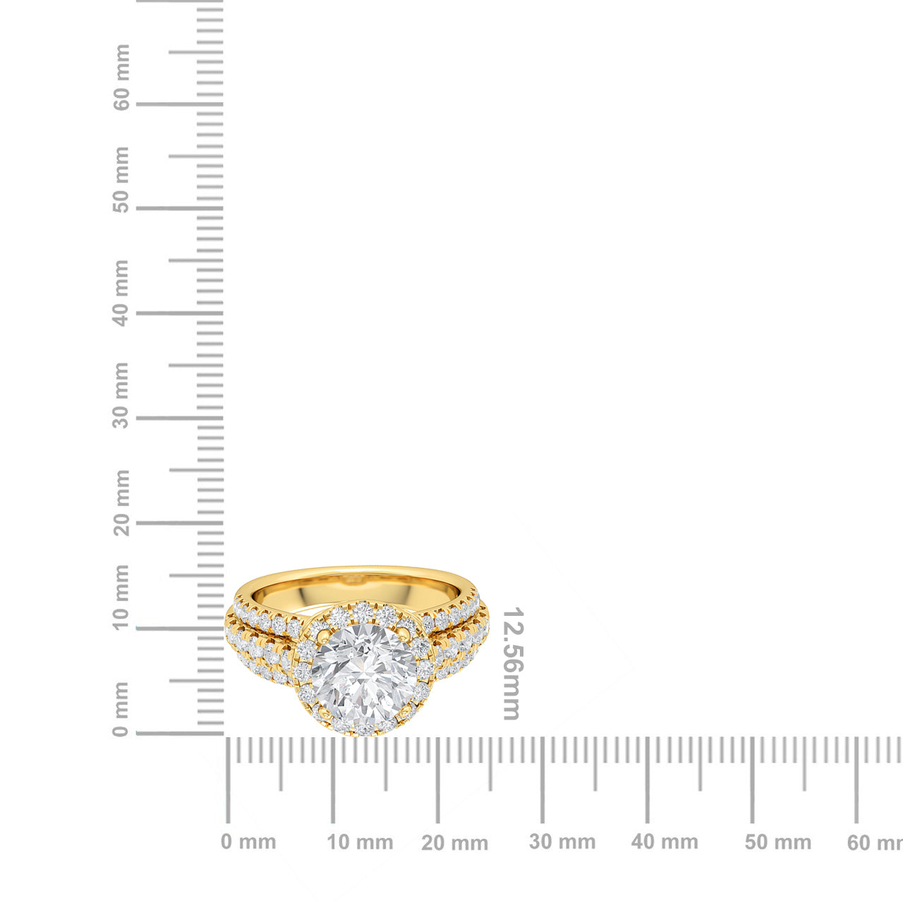 Certified 14K Gold  3.7ct Natural Diamond Halo Stackable Splikt Shank  Ring