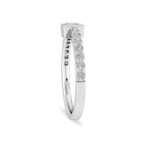 Certified 14K Gold  0.43ct Natural Diamond Princess Halo Solitaire  Stackable Ring
