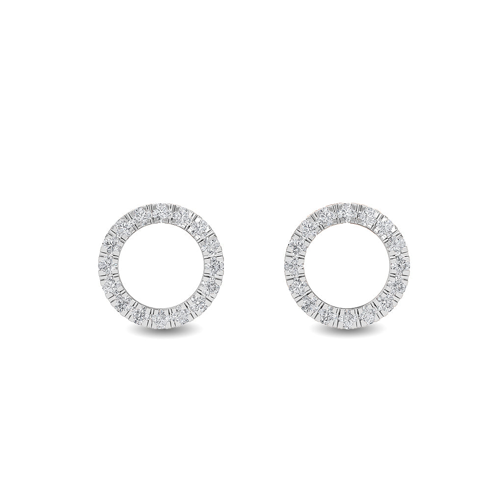 Certified 14K Gold  0.1ct Natural Diamond Mini Round Halo Circle Stud  Earrings