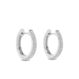 Certified 14K Gold 0.5ct Natural Diamond I-SI 14mm Small Round Hoop White Earrings