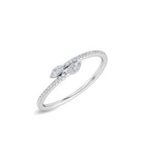 Certified 14K Gold 0.2ct Natural Diamond Marquise Open Twist Ring