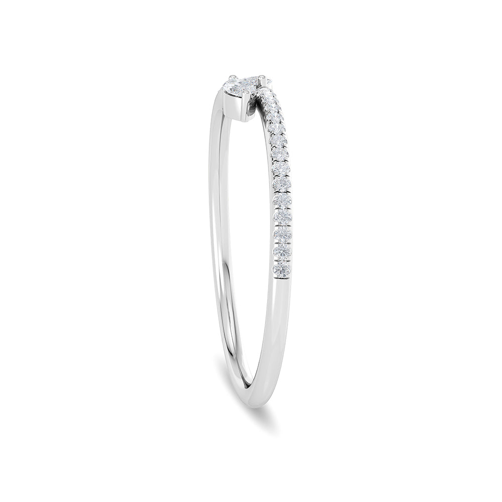 Certified 14K Gold 0.2ct Natural Diamond Marquise Open Twist Ring