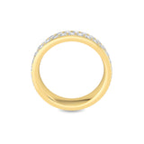 Certified 14K Gold 2.1ct Natural Diamond Full Eternity Multi Row Wedding Band   Ring