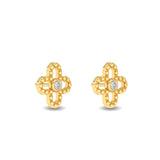 Certified 14K Gold Natural Diamond VS Designer Plus Stud Yellow Earrings