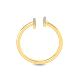 Certified 14K Gold Natural Diamond H-VS Designer Delicate 2 Line Thin Yellow Ring