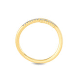 Certified 14K Gold 0.06ct Natural Diamond Overlap Wrap Bypass Stackable  Ring