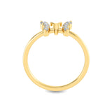 Certified 14K Gold Natural Diamond VS Designer Butterfly Delicate Yellow Ring