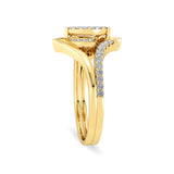 Certified 14K Gold  0.4ct Natural Diamond Engagement Twisted Shank Double Halo Ring