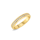 Certified 14K Gold 0.32ct Natural Diamond Band Stackable Channel Eternity  Ring