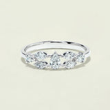 Certified 14K Gold 0.6ct Lab Created Diamond E-VVS Pear Marquise Wedding White Ring