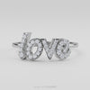 Certified 14K Gold  0.2ct Natural Diamond Script Love Studded Expressions Text Ring