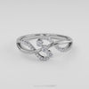 Certified 14K Gold 0.3ct Natural Diamond E-I1 Designer Curved Twist White Ring