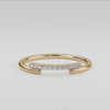 Certified 14K Gold Natural Diamond VS Designer Thin Delicate Yellow Ring