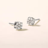 Certified 14K Gold 0.2ct Natural Diamond E-I1 Small Round Stud White Earrings