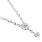 Certified 6.6ct Natural Diamond Marquise Pear 10K Gold Queen Wedding Y White Necklace