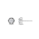 Certified 14K Gold 0.5ct Natural Single Diamond VS Small Round Stud White Earrings