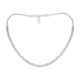 Certified 14K Gold 4.8ct Lab Created Diamond E-VVS Pear Marquise Tennis White Necklace
