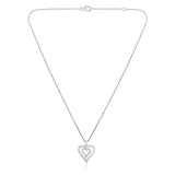 Certified 14K Gold 1.4ct Lab Created Diamond E-VVS Baguette Heart White Pendant White Necklace