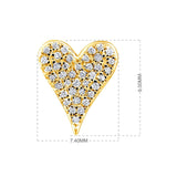Certified 14K Gold 0.15ct Natural Diamond E-I1 Small Heart Stud Yellow Earrings