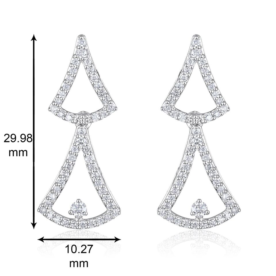 Certified 2.7ct Natural Diamond 14K Gold Queen Wedding White Necklace Earrings Set