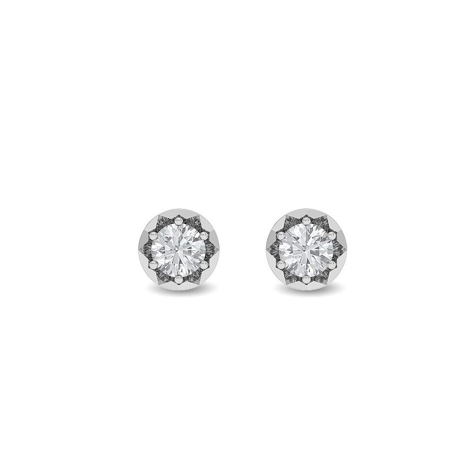 Certified 14K Gold 0.5ct Natural Single Diamond VS Small Round Stud White Earrings