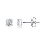 Certified 14K Gold 0.2ct Natural Diamond E-I1 Small Round Stud White Earrings