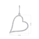 Certified 14K Gold 0.13ct Natural Diamond F-I1 Halo Heart Horizontal White Pendant