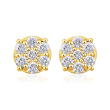 Certified 14K Gold 0.5ct Natural Diamond E-SI Small 6.6mm Round Stud Earrings